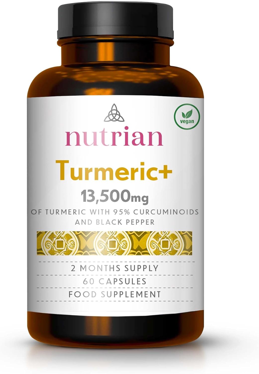 Nutrian Turmeric and Black Pepper Capsules 13,500 mg ( Pack of 6)