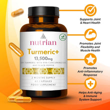 Nutrian Turmeric and Black Pepper Capsules 13,500 mg ( Pack of 6)