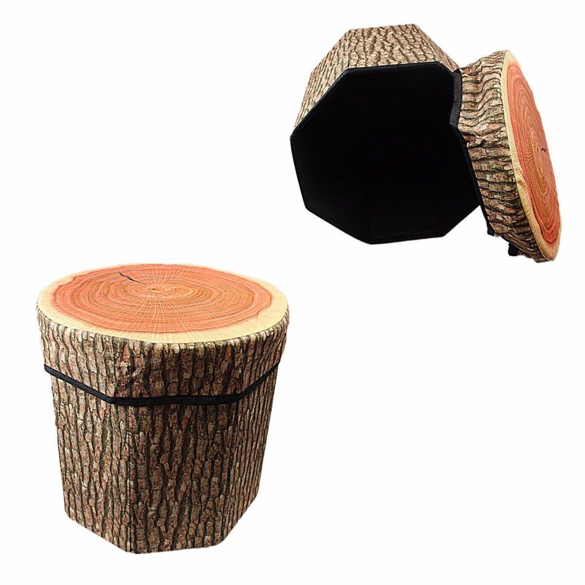 Wood Footstool Footrest Ottoman Pouffe Stool Chair Kiwi/Stump Style   4656 (Parcel Rate)