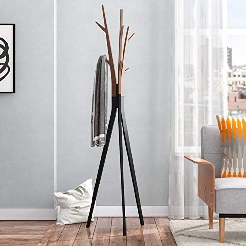 Wood Effect Metal Coat Stand