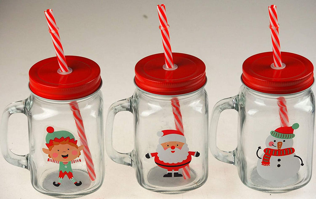Wholesale Christmas Mason Drinking Jar & Straws
