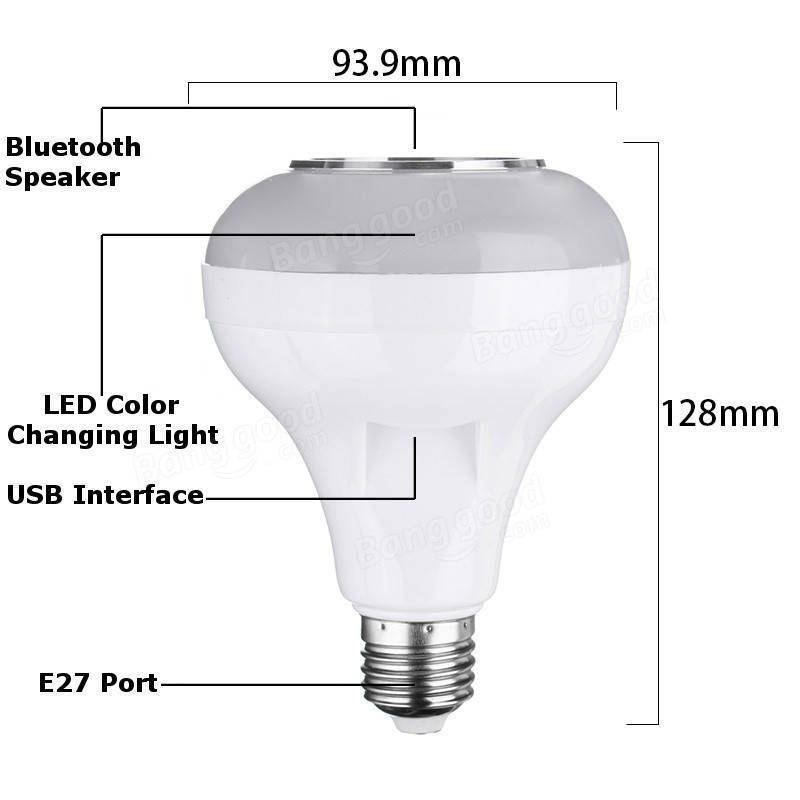 LED Music Light Bulb | Bluetooth Speaker Wireless Bulb / E27 / 12W